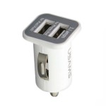 Autós töltő - adapter 2 portos USB autós szivargyújtó töltő adapter 5V 3.1 A (1A + 2.1A) - 3100 mAh  fehér